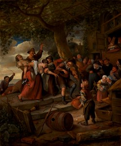 Jan Steen - ‘A Pig Belongs in the Sty’ - 736 - Mauritshuis