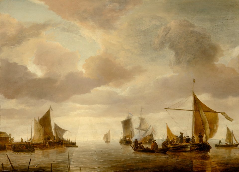 Jan van de Capelle - Shipping Scene in a Calm Sea 016N10007 7NLLV