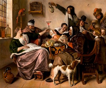 Jan Steen 022 colour version 01. Free illustration for personal and commercial use.