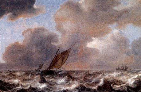 Jan Porcellis - Vessels in a Strong Wind - WGA18157