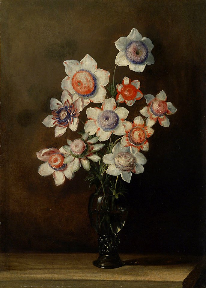 Jan van den Hecke - Glass with Anemones