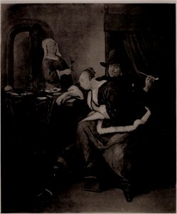 Jan Steen - Sleeping woman and smoking man with a servant