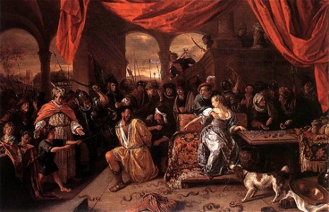Jan Steen - Samson and Delilah - WGA21753. Free illustration for personal and commercial use.