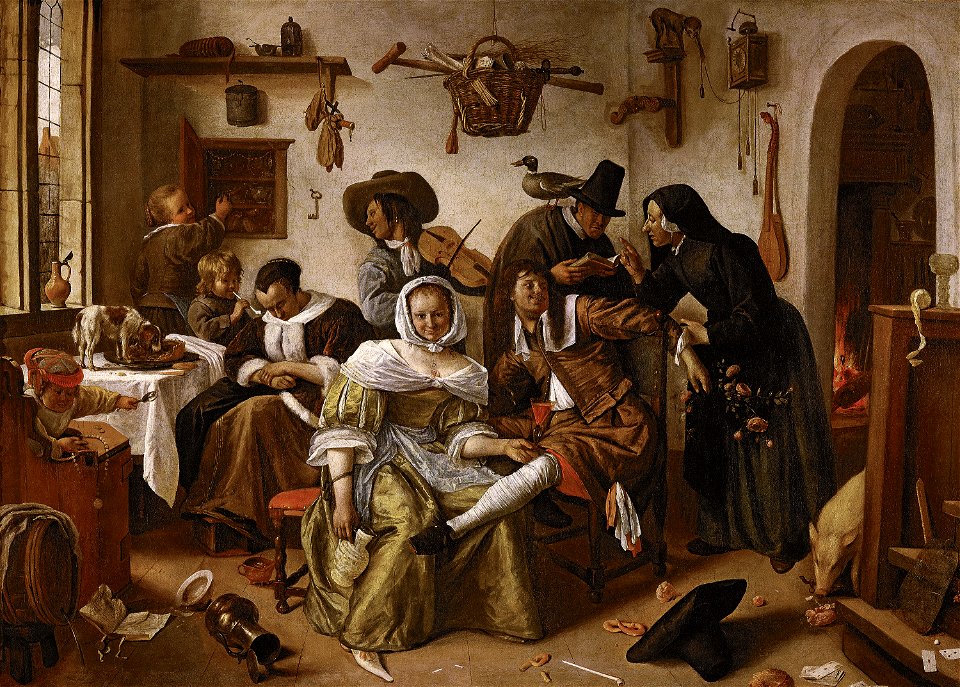 Jan Steen, , Kunsthistorisches Museum Wien, Gemäldegalerie - Die verkehrte Welt - GG 791 - Kunsthistorisches Museum