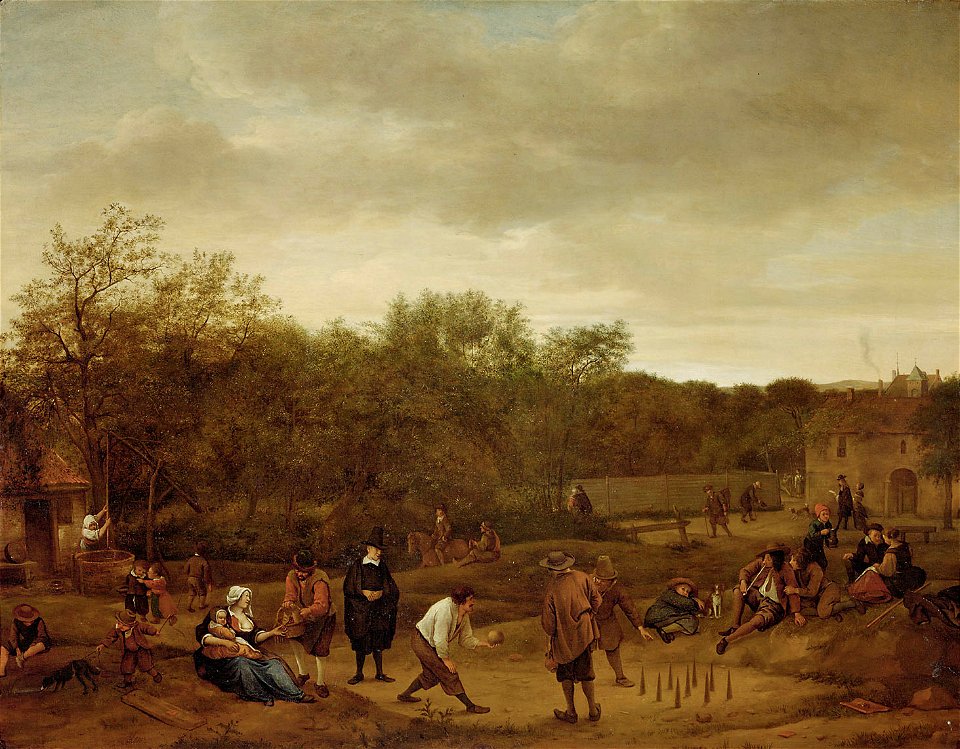 Jan Steen, , Kunsthistorisches Museum Wien, Gemäldegalerie - Bauern beim Kegelspiel - GG 6319 - Kunsthistorisches Museum