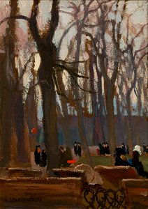 Jan Stanisławski - Fragment of the Planty Park - MNK II-b-2930 - National Museum Kraków