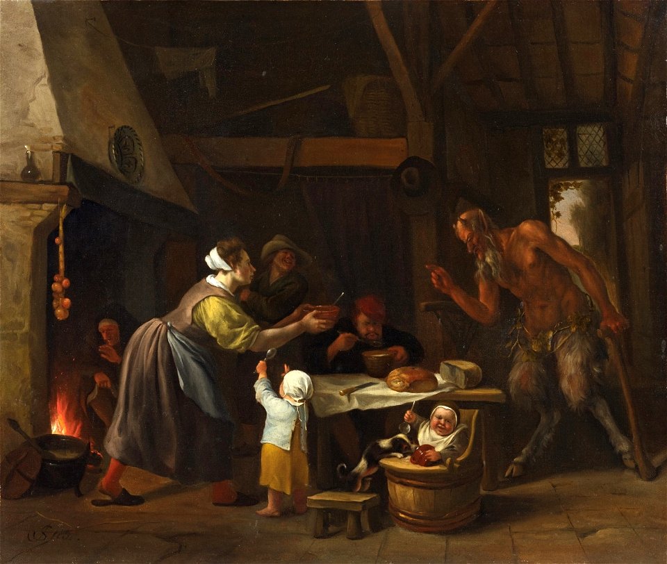 Jan Steen Der Bauer und der Satyr