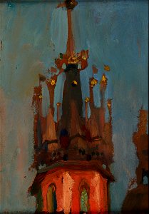 Jan Stanisławski - Spire of the Tower of St Mary’s Church in Krakow - MNK II-b-579 - National Museum Kraków