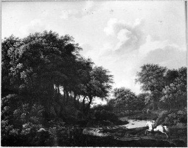 Jan van der Heyden - A Forest with Stag hunt