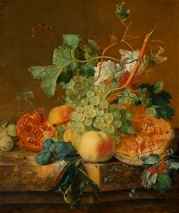 Jan van Huysum - Stilleven met vruchten - SK-A-187 - Rijksmuseum. Free illustration for personal and commercial use.