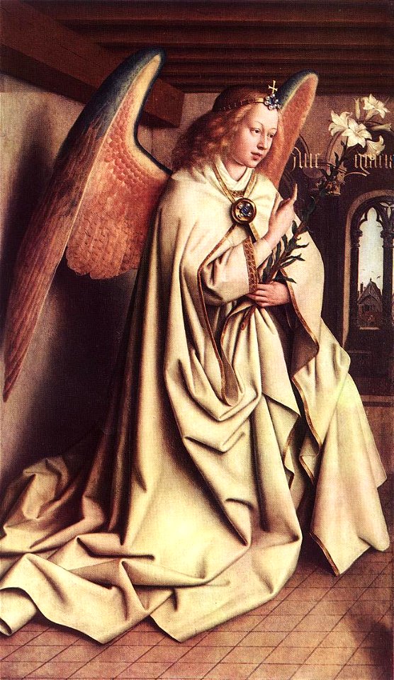 Jan van Eyck - The Ghent Altarpiece - Angel of the Annunciation - WGA07670