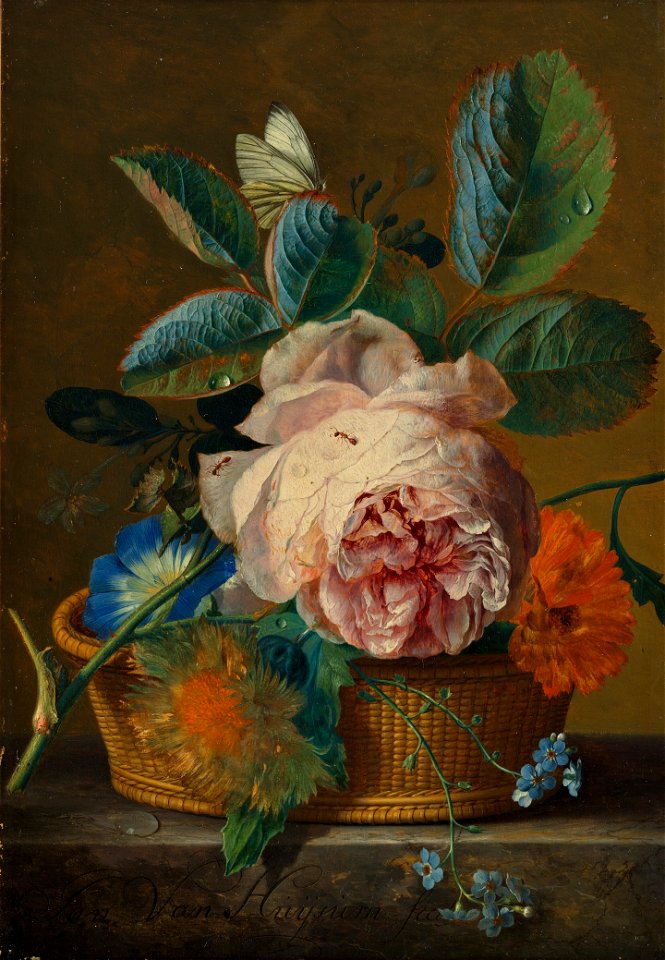Jan van Huijsum - Mandje met bloemen - 2501 (OK) - Museum Boijmans Van Beuningen