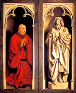 Jan van Eyck - The Ghent Altarpiece - Donor and St John the Baptist - WGA07681