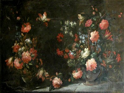 Jan van Huysum (1682-1749) (style of) - Still Life of Two Jugs with Flowers and Insects - 1144081 - National Trust