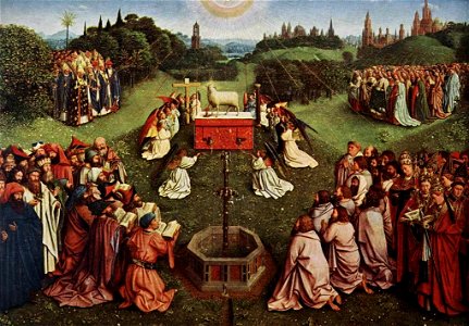 Jan van Eyck - The Ghent Altarpiece - Adoration of the Lamb (detail) - WGA07654. Free illustration for personal and commercial use.