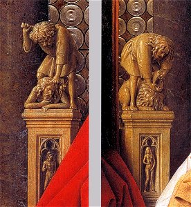 Jan van Eyck - The Madonna with Canon van der Paele (details) - WGA7711