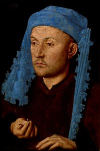 Jan van Eyck - Man in a Blue Cap (c.1430). Free illustration for personal and commercial use.