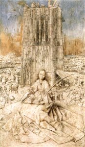 Jan van Eyck - St Barbara - WGA07617. Free illustration for personal and commercial use.