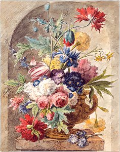 Jan van Huysum - Flower Still Life, c. 1734 - Google Art Project. Free illustration for personal and commercial use.