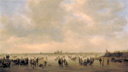 Jan van Goyen (1596-1656) - Winter Landscape with Skaters before 's-Hertogenbosch, The Netherlands - 3722 - Demidov collection