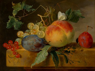 Jan van Huysum - Fruit Still Life - 70 - Mauritshuis. Free illustration for personal and commercial use.