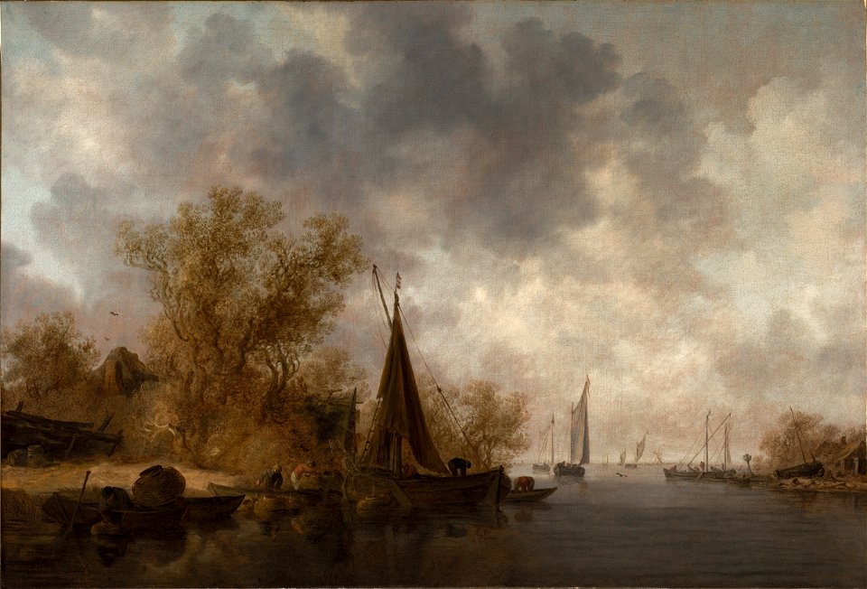 Jan van Goyen - River Landscape with Fishing Boats - 1969.55 - Fogg Museum