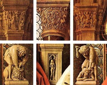 Jan van Eyck - The Madonna with Canon van der Paele (details) - WGA7709