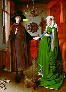 Jan van Eyck Arnolfini Feil w. Free illustration for personal and commercial use.