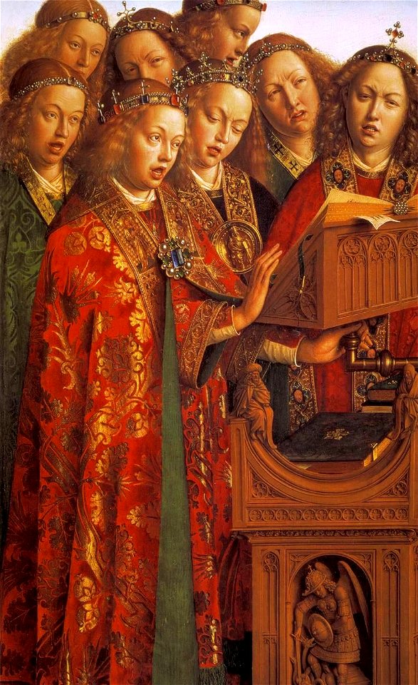 Jan van Eyck - The Ghent Altarpiece - Singing Angels (detail) - WGA07641