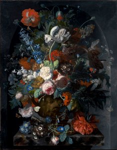 Jan van Huysum - Vase of Flowers in a Niche SC226791. Free illustration for personal and commercial use.