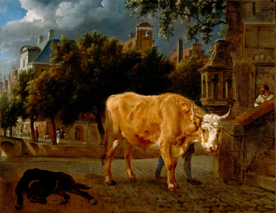 Jan van der Heyden - Bull in a City Street - 38.31 - Detroit Institute of Arts