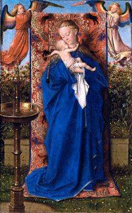 Jan van Eyck - Madonna and Child at the Fountain - WGA7619. Free illustration for personal and commercial use.