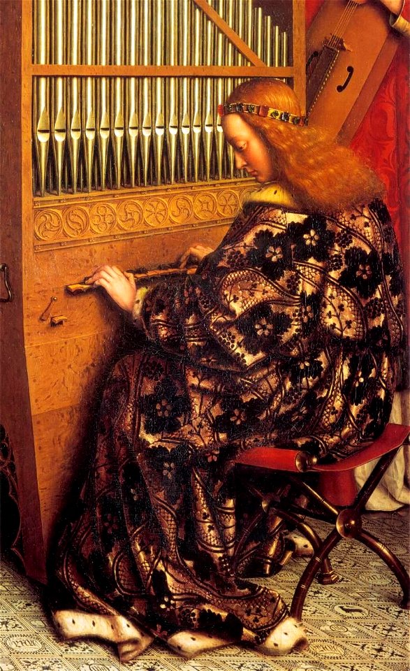 Jan van Eyck - The Ghent Altarpiece - Angels Playing Music (detail) - WGA07648
