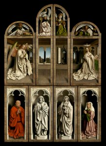 Jan van Eyck - The Ghent Altarpiece (wings closed) - WGA07667. Free illustration for personal and commercial use.