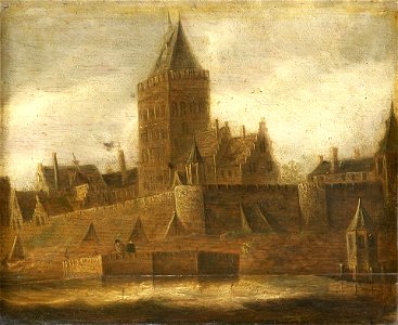Jan van Goyen View of the Valkhof in Nijmegen circa 1650. Free illustration for personal and commercial use.