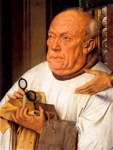 Jan van Eyck - The Madonna with Canon van der Paele (detail) - WGA7708