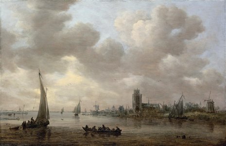 Jan van Goyen - A view of the Maas with Dordrecht beyond (1640)