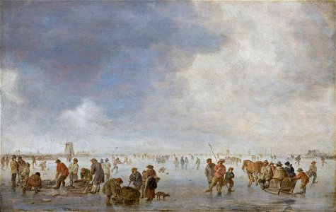 Jan van Goyen - Winter Scene on the Ice - Google Art Project. Free illustration for personal and commercial use.