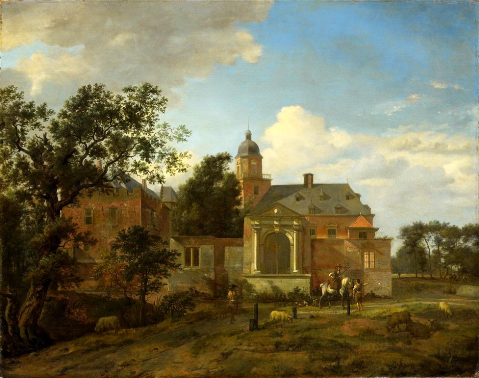 Jan van der Heyden and Adriaen van de Velde - View of Nijenrode Castle on the Vecht (1660-1672)