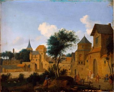 Jan van der Heyden - De triomf van Mordekai (Ester 6-11) - G 2375 - Staatliches Museum Schwerin