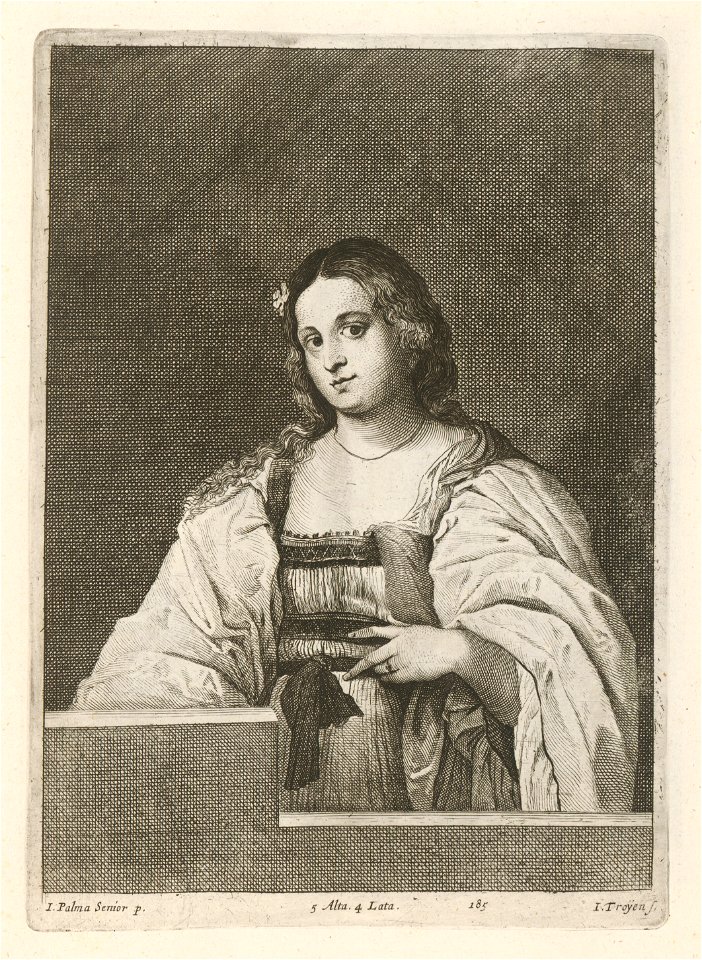 Jan van Troyen after Palma il Vecchio - Portrait of Lady SVK-SNG.G 11965-186