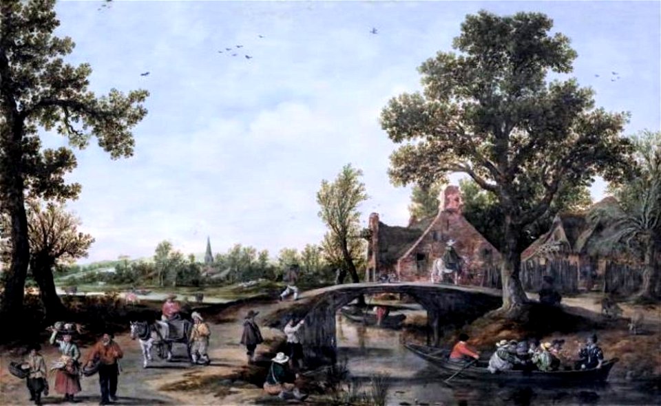 Jan van Goyen - Landschap met een vaart in een dorp - 48-1827-99 - Kunsthalle Bremen