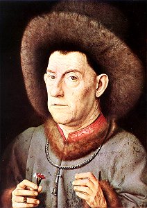 Jan van Eyck - Portrait of a Man with Carnation - WGA7604. Free illustration for personal and commercial use.