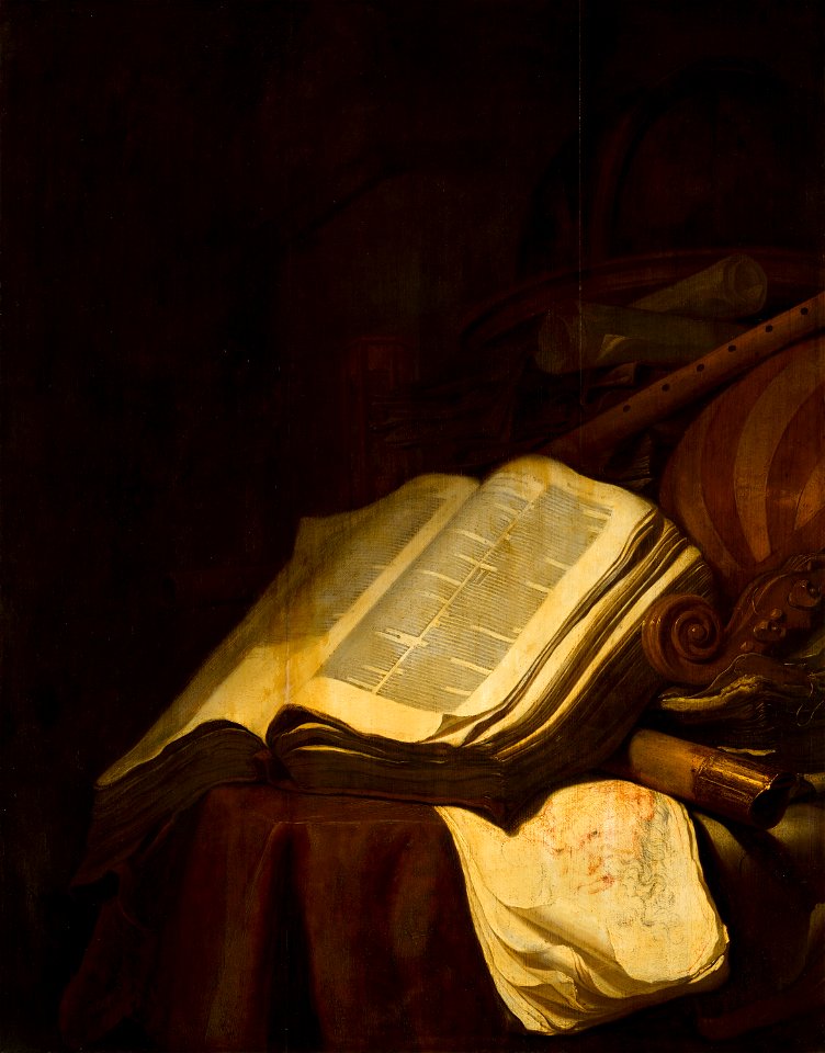 Jan Vermeulen - Still Life with Books and Musical Instruments - 402 - Mauritshuis