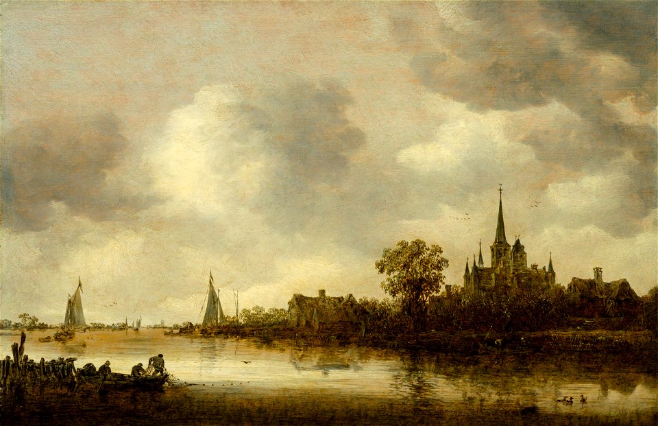 Jan van Goyen - River Landscape with a Church in the Distance - 2001.83 - Museum of Fine Arts