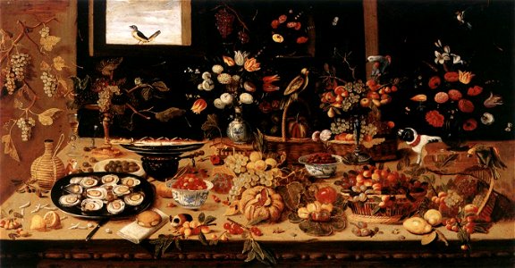 Jan van Kessel (I) - Still-Life - WGA12148. Free illustration for personal and commercial use.