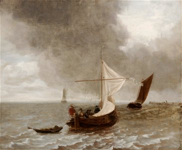 Jan van de Capelle - Sailboats in a Breeze - 41.6 - Detroit Institute of Arts