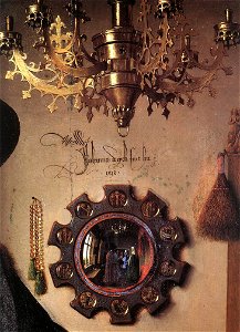 Jan van Eyck - Portrait of Giovanni Arnolfini and his Wife (detail) - WGA07693. Free illustration for personal and commercial use.