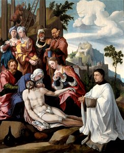 Jan van Scorel - Lamentation of Christ with a Donor - Google Art Project. Free illustration for personal and commercial use.