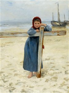 Jan Verhas - Girl on the beach